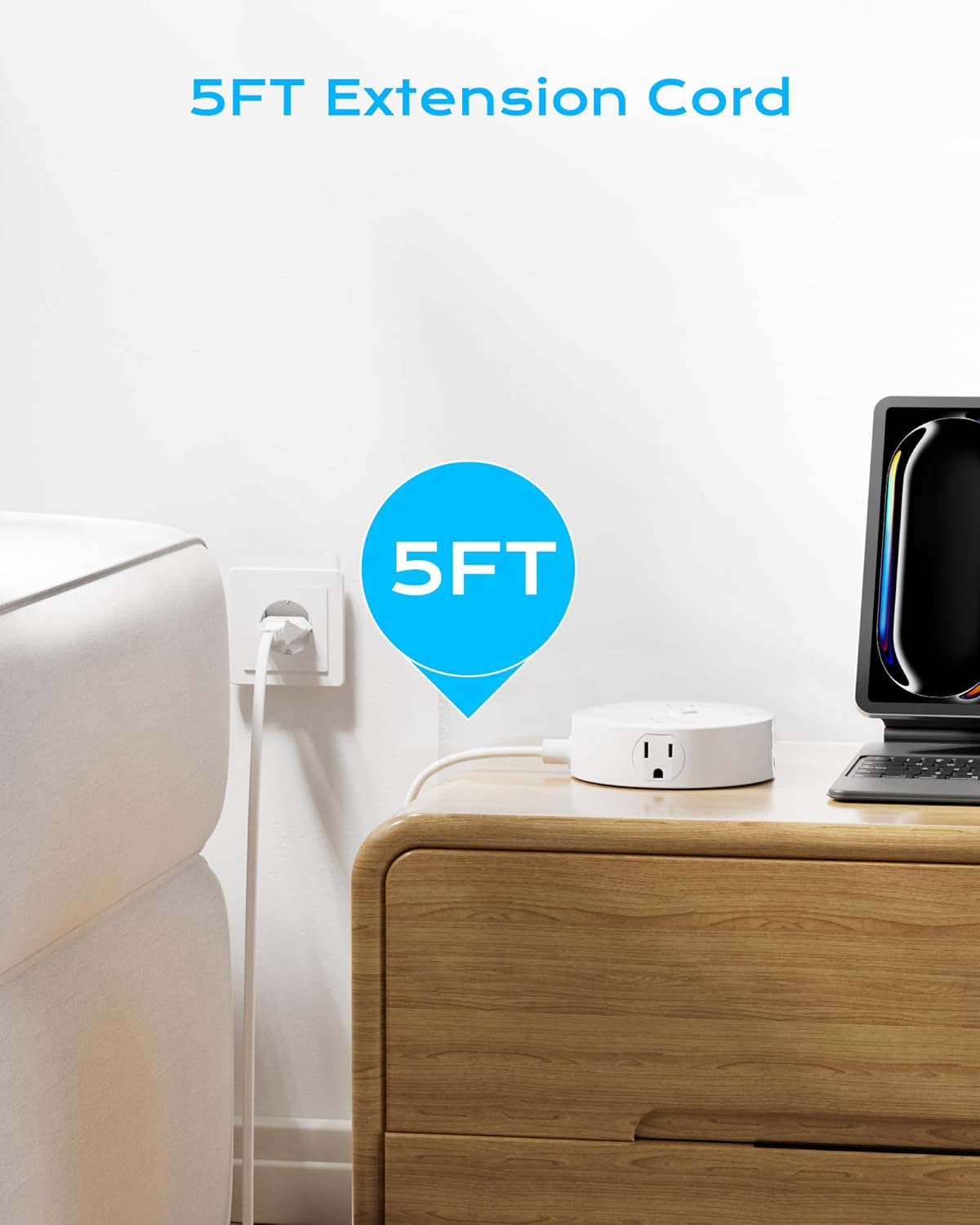 European Travel Plug Adapter, US to UK Europe Power Strip for EU/UK/US, 6 Outlets 4 USB Ports, 5Ft Extension Cord, International Power Adapter for Travel Cruise Ship Home