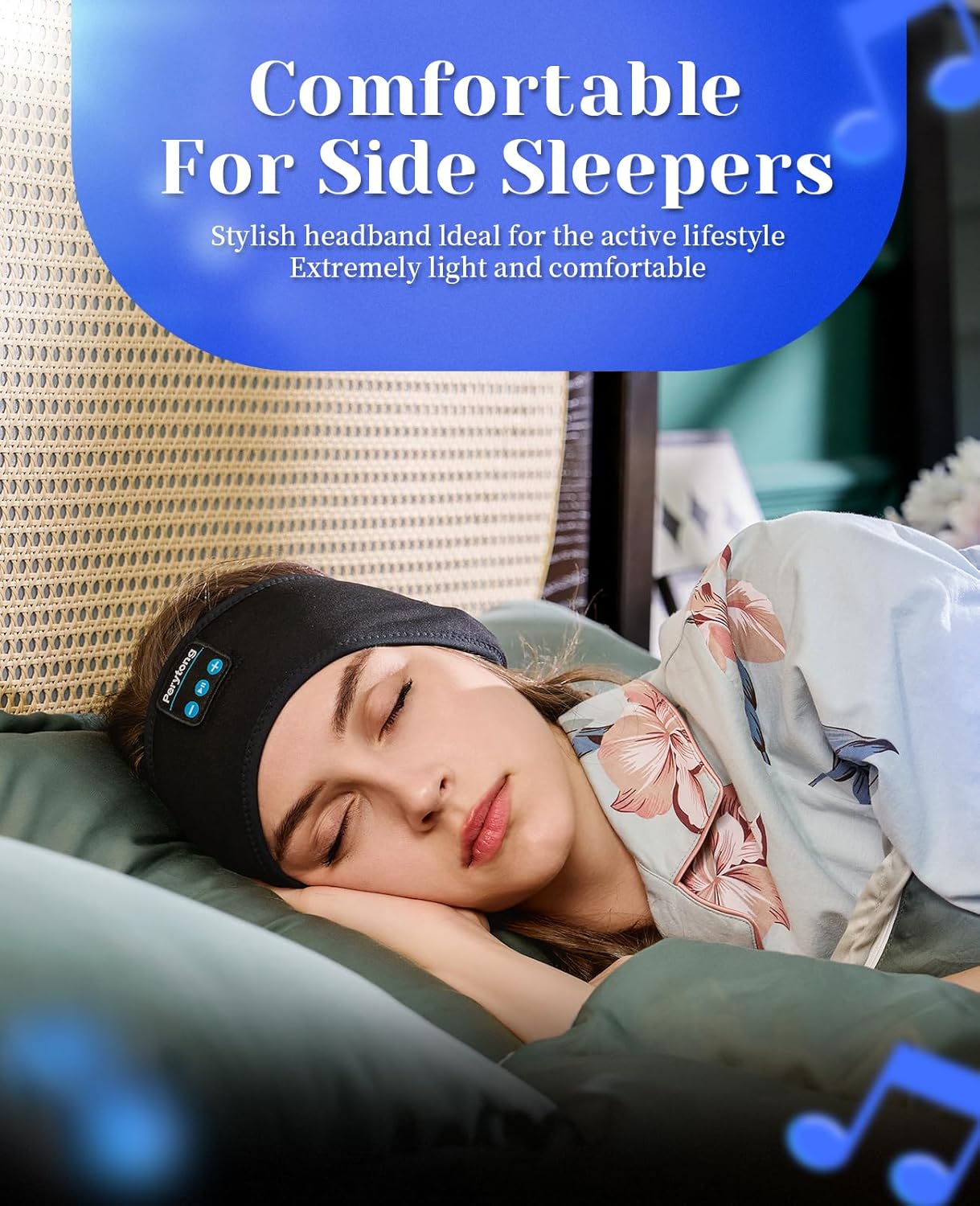 Sleep Headphones Wireless, Bluetooth Sports Headband Headphones with Ultra-Thin HD Stereo Speakers Perfect for Sleeping,Workout,Jogging,Yoga,Insomnia, Air Travel, Meditation (Black)