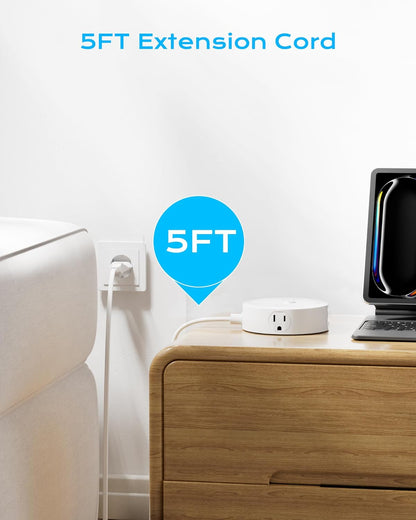 European Travel Plug Adapter, US to UK Europe Power Strip for EU/UK/US, 6 Outlets 4 USB Ports, 5Ft Extension Cord, International Power Adapter for Travel Cruise Ship Home